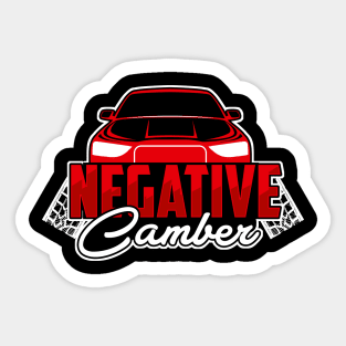 Negative camber stance car Sticker